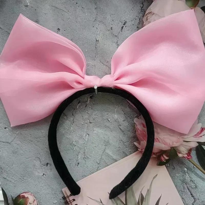 5 Colors New Oversized Three-dimensional Bow Fabric Headband Sweet Cute Hair Clip Girl Exaggerated Hair Accessory Headwear
