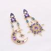 2PC Women's Fashion Design Star Moon Earrings Zircon Accessories Suitable for Date, Party, Festival Gifts