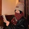 Christmas Scarf New Year's Gift, Red Wool Versatile Autumn and Winter Warm Lengthened Couple Schoolgirl Cute Scarf