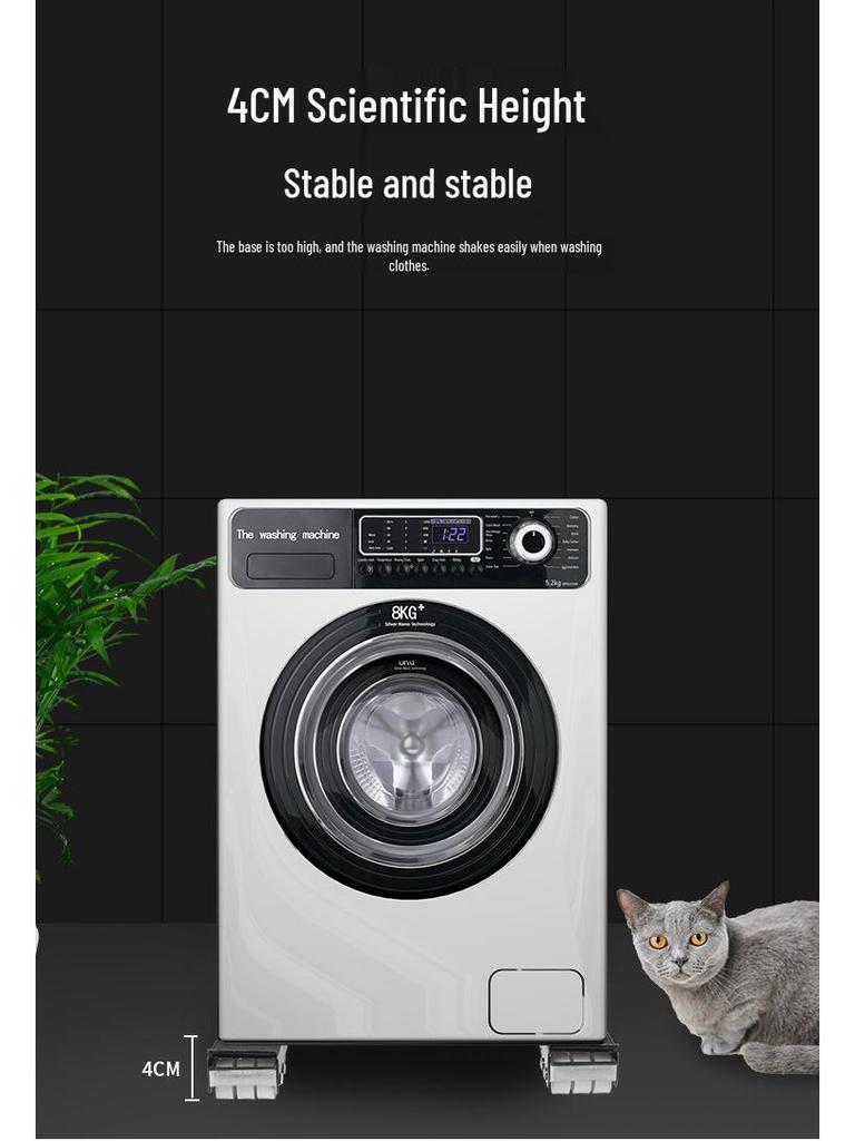 Universal Adjustable Appliance Base with Wheels (Washing Machine, Refrigerator, Coffee Table)