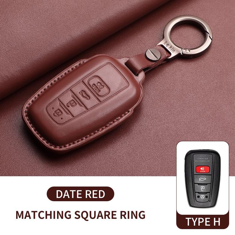 

Car Leather Key Case Cover Holder For Toyota CHR Camry RAV4 C-HR Corolla Highlander Prius Land Cruiser Prado Keychain Accessorie