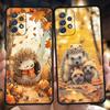 Phone Case for Samsung Galaxy A55 A53 A52 A52S A51 A41 A35 A32 A25 A23 A15 A13 A71 A72 5G Soft TPU Shell Autumn Hedgehog Design
