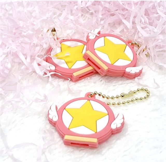 1Pc Cartoon Anime Silicone Key Cap Head Cover Card Captor Sakura Pattern