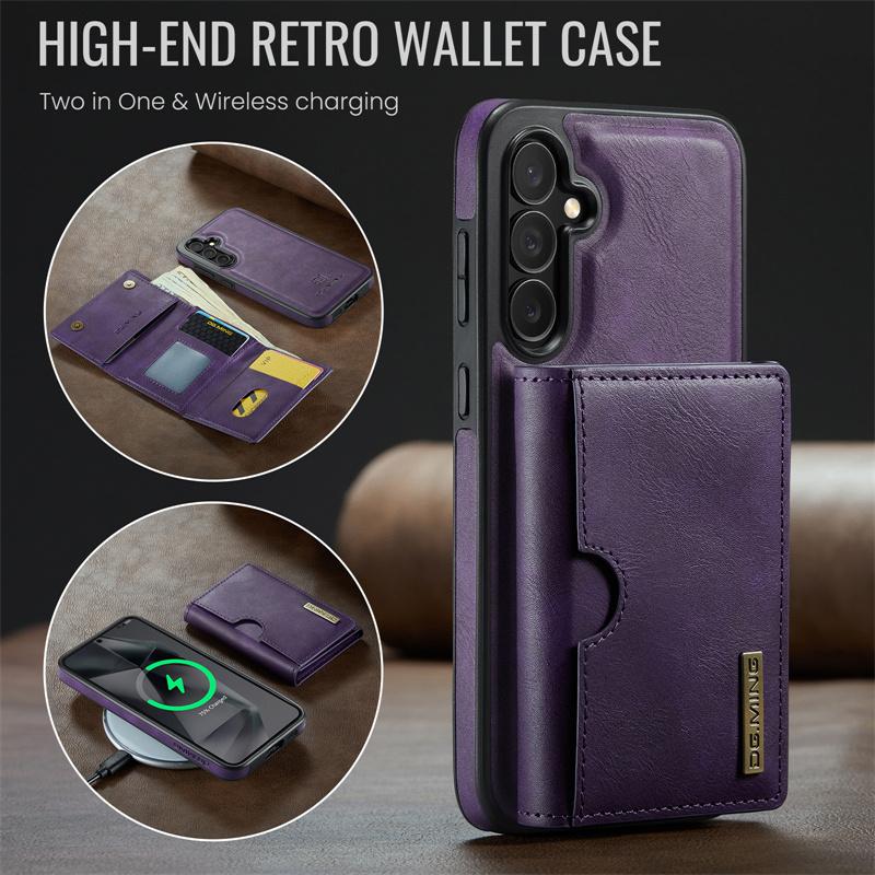 Magnetische 2-in-1 Abnehmbare Flip Leder Handyhülle für Samsung Galaxy S25 FE S25 Edge S24 Plus S23 S22 S21 Ultra Brieftasche Kartenfach Rückseite Abdeckung Coque