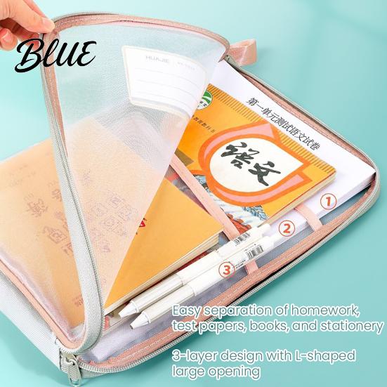 Organizzatore Documenti Leggero Busta con Zip in Rete Borsa per Documenti Formato A4 Letter 3 Scomparti Trasparente