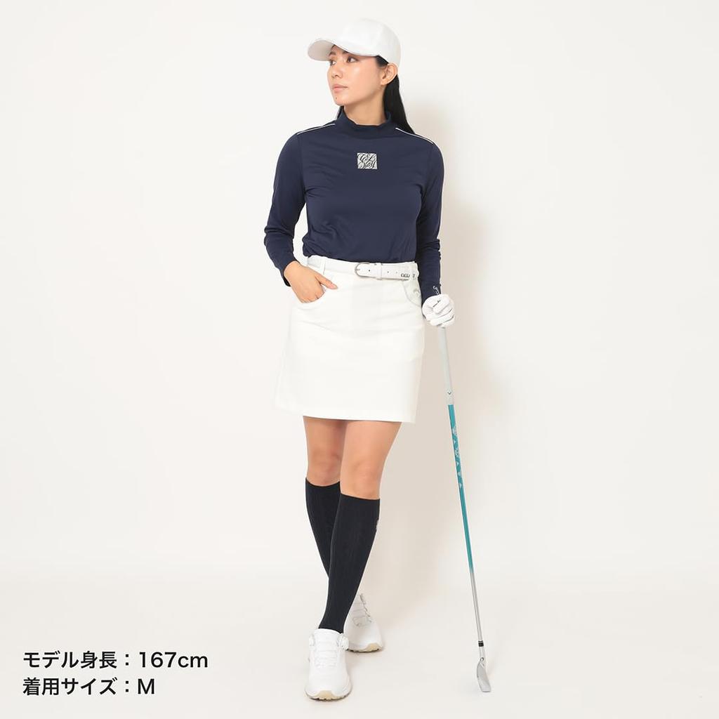 Callaway Stretch Golf Classic Silver Simple Size Women's 8-Way Skirt, Water-Repellent, Line, Design, C25228200, 1030_White
