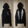Y2K Streetwear Hoodie Women 2026 Retro Punk Graphic Print Zip-Up Oversized Sweatshirt