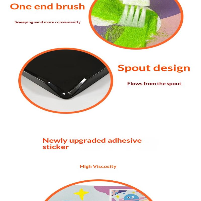 Educational Diy Sand Painting Kit—12 Colors For Kids' Art & Concentration