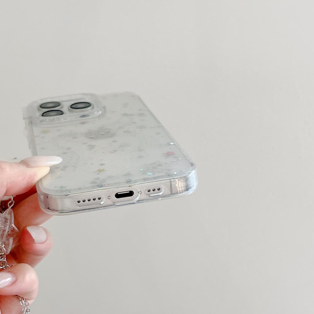 Starry Glitter Pegasus Pattern with Angel Wing Charm Dreamy Phone Case for iPhone 17 16 15 14 11 12 13 Pro Max Plus Back Cover