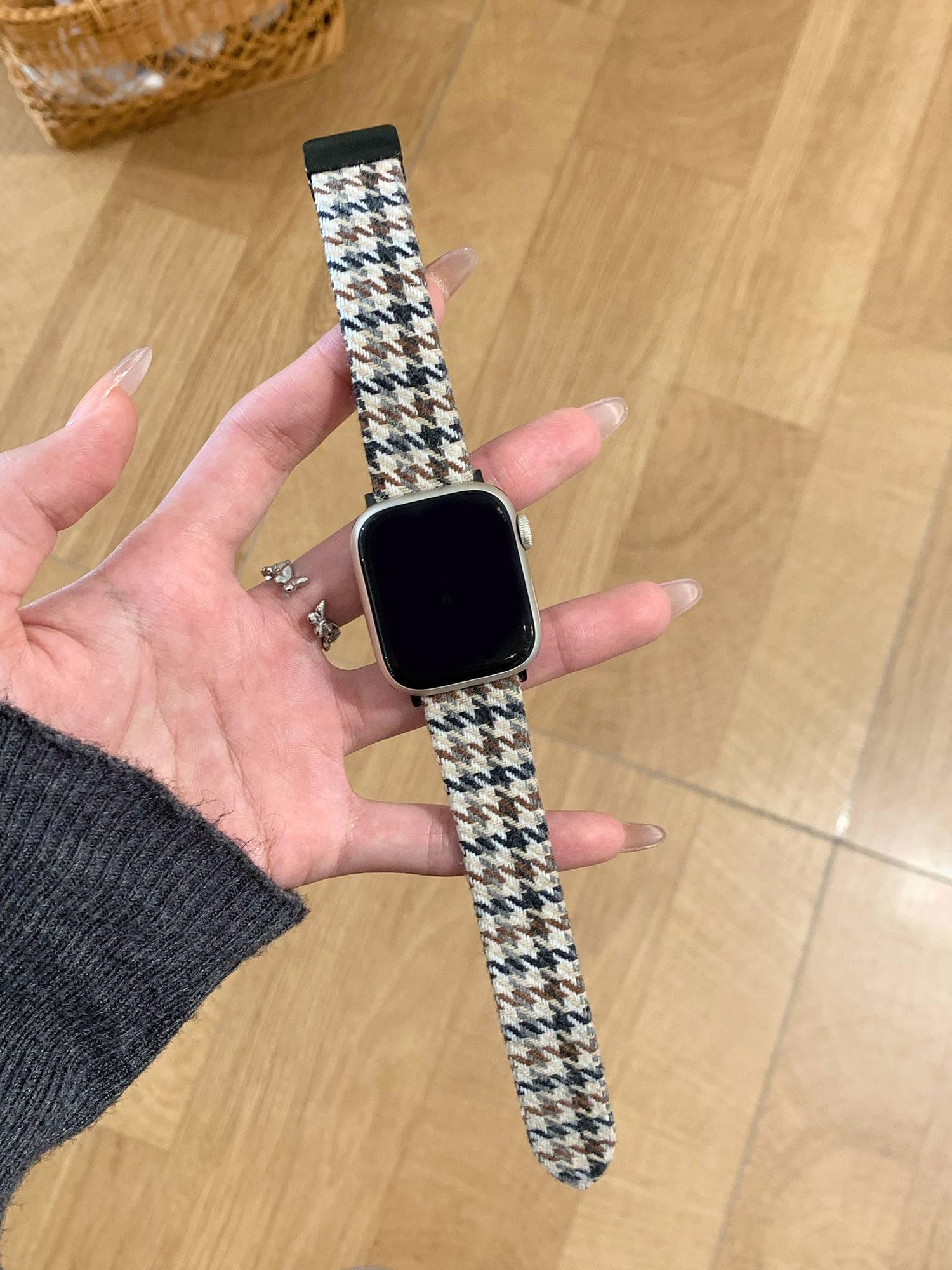 

Superior vintage leather loop band For Apple Watch women 44mm 40 45 41 49 42 38 Series 11 10 9 8 SE 7 6 5 4 3 Strap S10 S11 46mm чорний білий колір