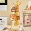 With Straw Cartoon Plastic Water Bottle BPA Free Cute Drinking Bottle  Kids Student