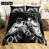 Cute Giraffe Bedding Set Full Size 3pcs with 1 Duvet Cover 2 Pillowcases Animal Bedding Set for Kids Boys Girls Room Decoration
