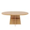 Tavolo da Pranzo Rotondo Estensibile 110-150x110x77,5 cm, Tavolo da Cucina per 2-8 Persone, Salvaspazio con Ripiano Integrato, Tavolo Moderno in Legno dall'Aspetto Naturale