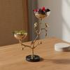 Bird On Branch Serving Bowl Abstract Art Design 2-Tier Fruit Stand Marble Base