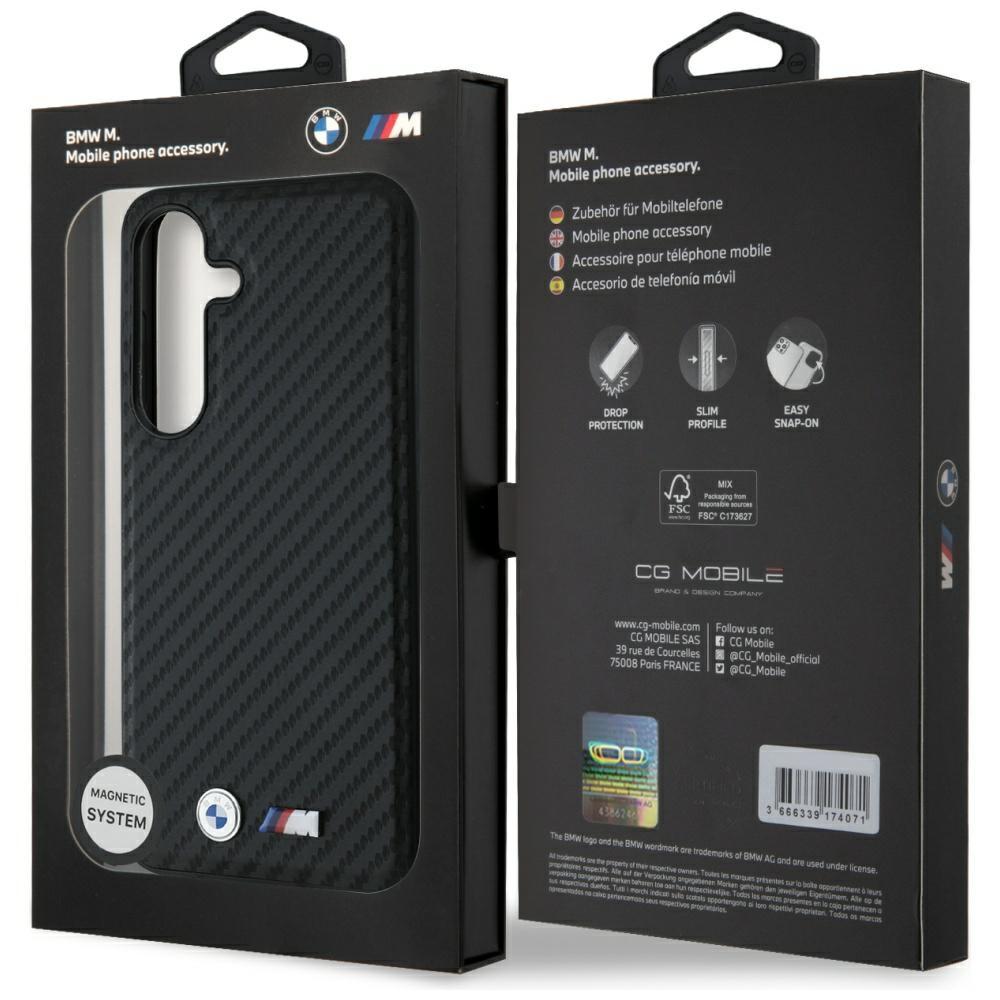 Etui Bmw Leather Carbon Magsafe Do       Samsung Galaxy S25 Czarny