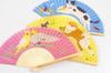 Kyosuke Japanese Silk Fan with Dog 21 x 38 x Dog Accessories Pouch, Design, Yellow, 2.5cm,