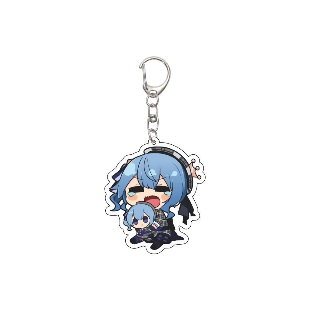 55MM Anime Hololive Keychain Hoshimati Suisei/Natsuiro Matsuri/Akai Haato Key Chain Acrylic Model Plate Christmas Gifts