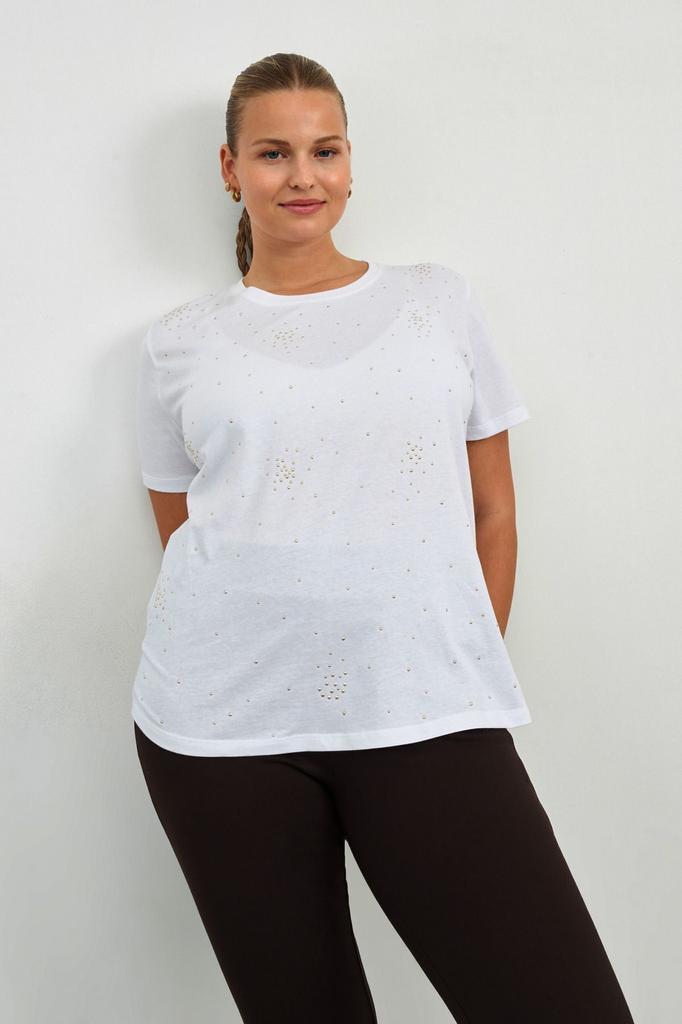 Women's Style Big Size T-Shirt Black Sprinkled Stone T-Shirt