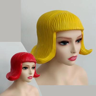 Comfortabel te dragen Latex Masker Kort Bob Rubber Kleurrijk Haar Hoeden Nieuwigheid Maskers voor het Hoofd Festival