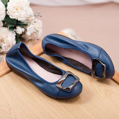 Babetler Kadın Slip-on Ayakkabılar Kadın Hakiki Deri Loaferlar Kadın Ayakkabıları Makosenler Slip On Bale Kadın Ayakkabıları Büyük Beden 41 42