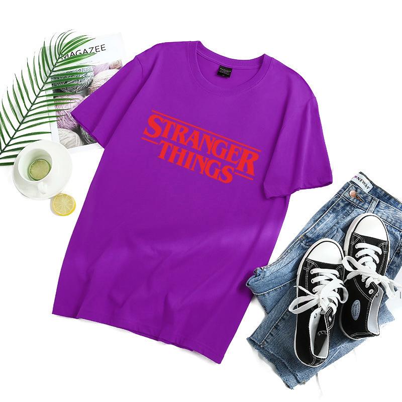 Stranger Things Letter Printed Short Sleeved T-shirt