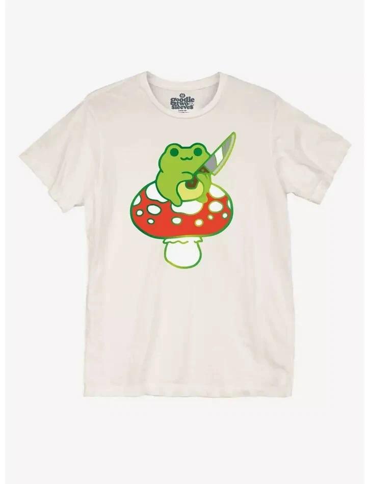 

Goodie Two Sleeves Juniors Mushroom Frog Knife Boyfriend Fit T-Shirt NWT Medium 2XL