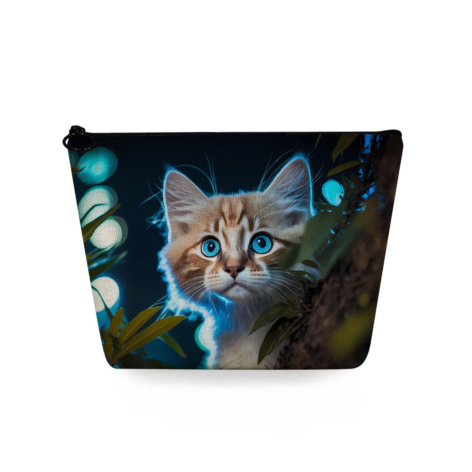 

Women Cat Print Cosmetic Bag Toiletries Organize Travel Storage Case 6771 KTB
