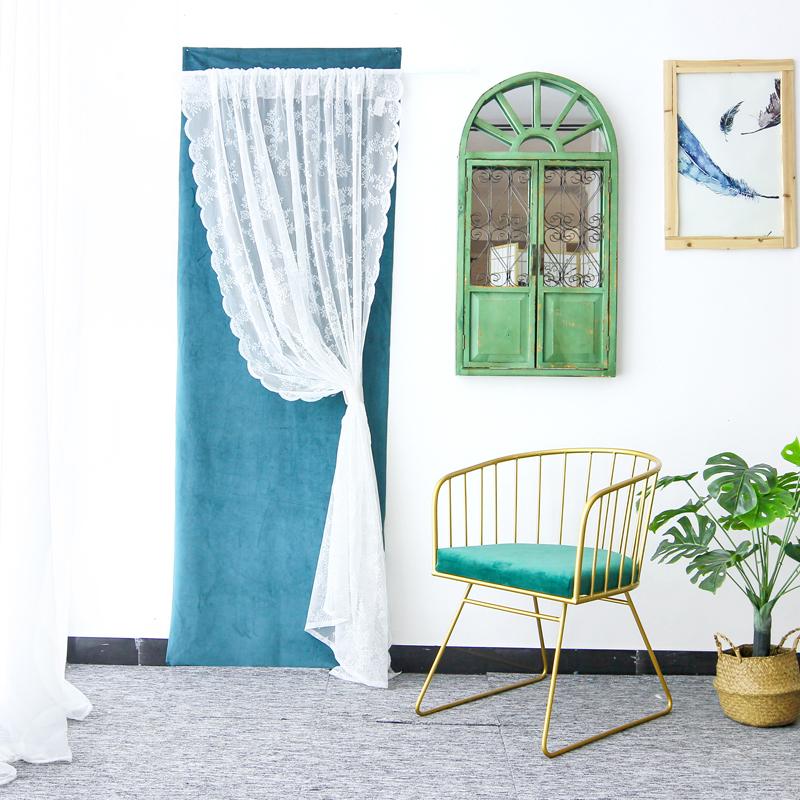 2PC Living Room Bedroom Window Curtains White Jacquard Lace Pastoral Style Tulle Sheer Curtains