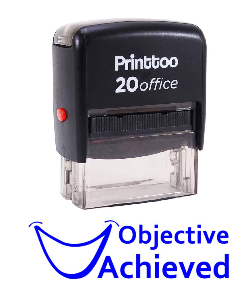 Printtoo OBJECTIVE ACHIEVED Self Inking Rubber Stamp Office Stationary Custom
