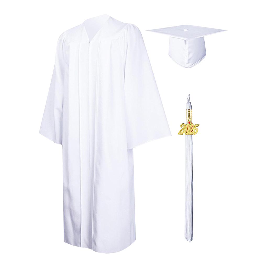 Zestaw sukni licencjackiej dla dorosłych w jednolitym kolorze, sukienka na występ, sukienka na ukończenie studiów