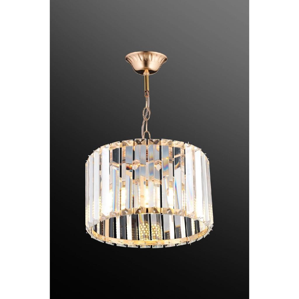 Model Colesium Cristal Estetic Modern Dormitor Bucatarie Sufragerie Camera Copiilor Candelabru Piatra Aurie De 25 Cm