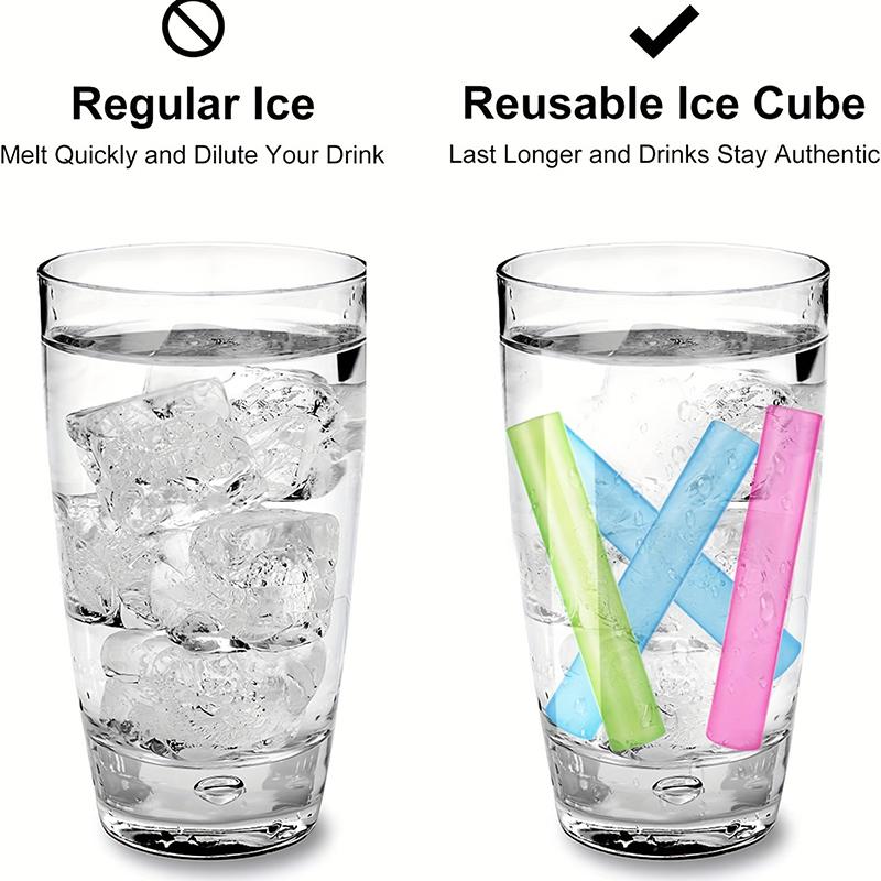 8Pcs Reusable Ice Cube Mold 3D Colored Popsicle Popsicles Multicolor Cooling Tool Plastic Ice Cube Refreezable Ice Cube