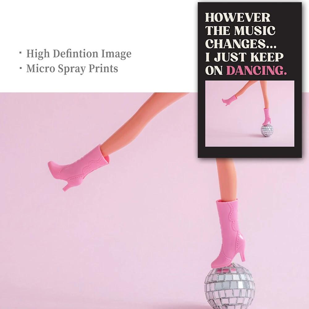 Wandbild, rosa Wanddekoration, trendige ästhetische Retro-Poster und Drucke, Cartoon-Zitat, Wandkunst, Leinwandgemälde für Wohnheimzimmer-Dekor