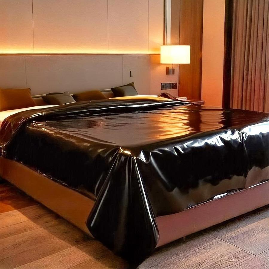 Waterproof Oil Proof Pure Black PVC Bed Sheet No Wash Dirt Resistant Moisture Proof Easy Clean Essential For Rental Dorm