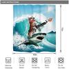 Funny Kids Shower Curtains For Bathroom Decor Corgi Cute Dog Riding Shark Nautical Ocean Boys Animal Hilarious Fabric Polyester