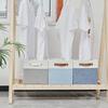 Side Handles Clothes Storage Bin Foldable Toys Sorting Box Linen Fabric Storage Basket  Key