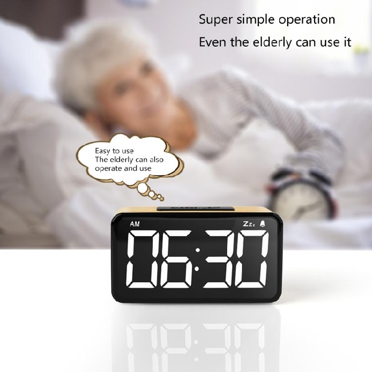 Large LED Display Digital Clock with Snooze Function 12/24Hr Bedroom Clock