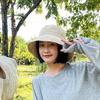 Korean-Style Black Bucket Hat - Unisex Sun Protection for Spring/Summer