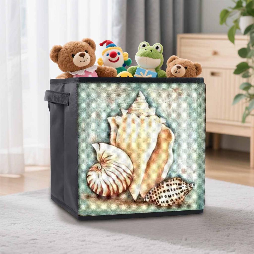 Conches and Shells 5D Diamond Painting Storage Basket Full Round Drill Mosaic Diamond Embroidery Cross Stitch Kits Home Decor Home Decor