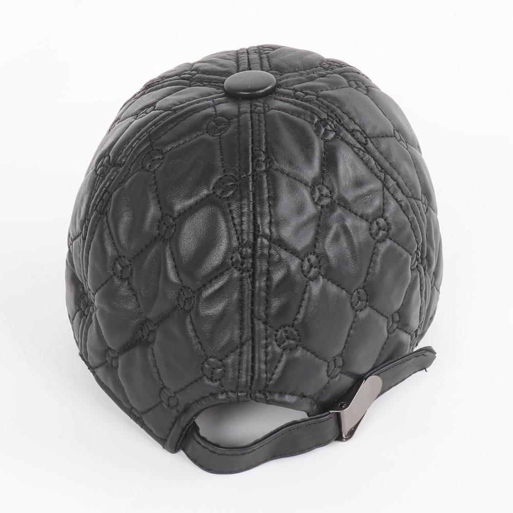 New Men Autumn Winter Real Sheepskin Leather Baseball Cap Quality Real Sheepskin Hat Unisex 100% Genuine Sheepskin Leather Hats