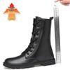 Bottes militaires montantes d'automne pour hommes avec rehausseur de hauteur caché, doublure chaude en coton, grandes tailles et semelle extérieure en caoutchouc antidérapante