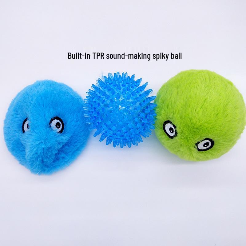 Interaktiver Plüsch-Hundespielball - Biss- & Abriebfest, Klingendes Spielzeug für Selbstbeschäftigung und Training.