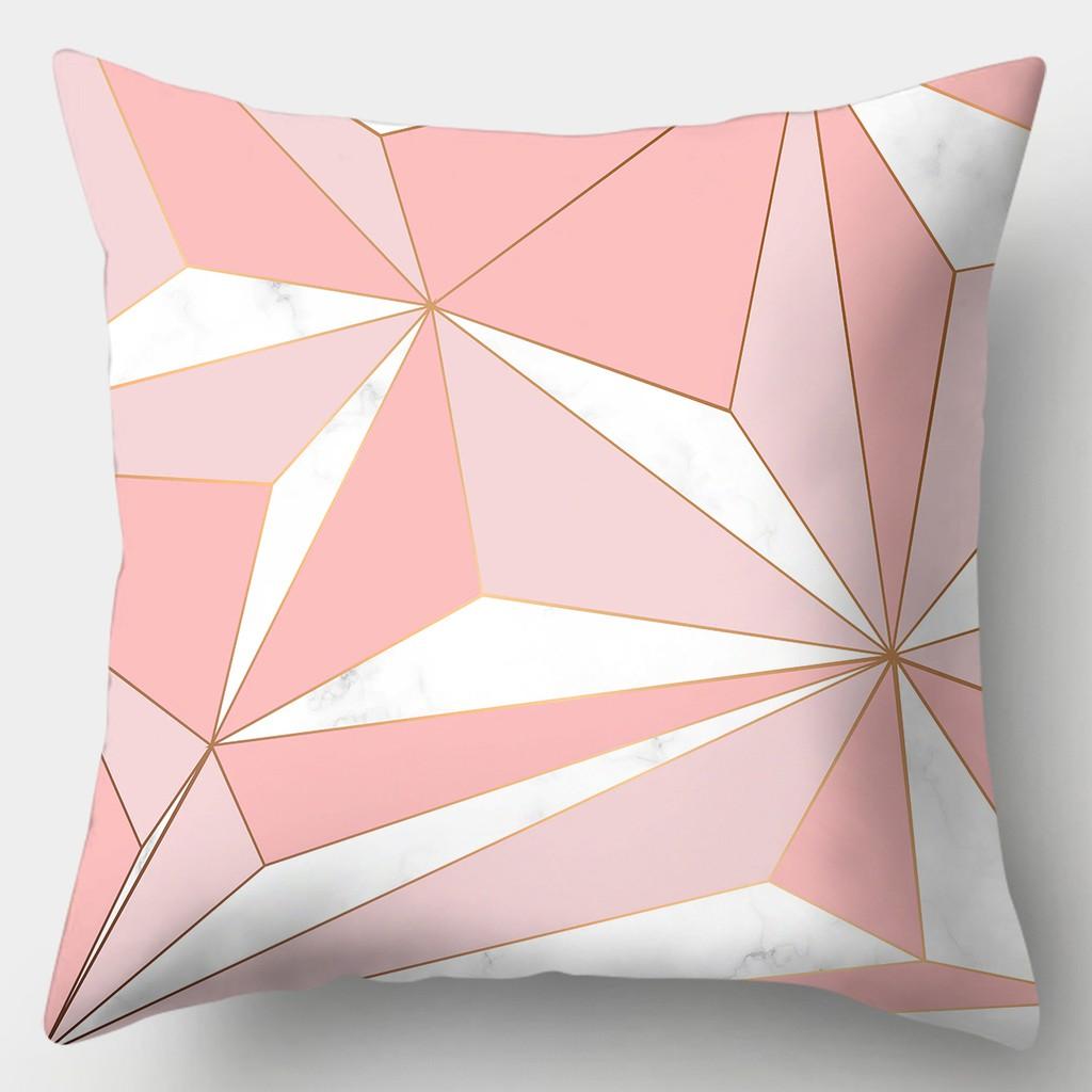 Pink Plaid Pillowcase Square Sofa Pillowcase Striped Plaid Cushion Cover