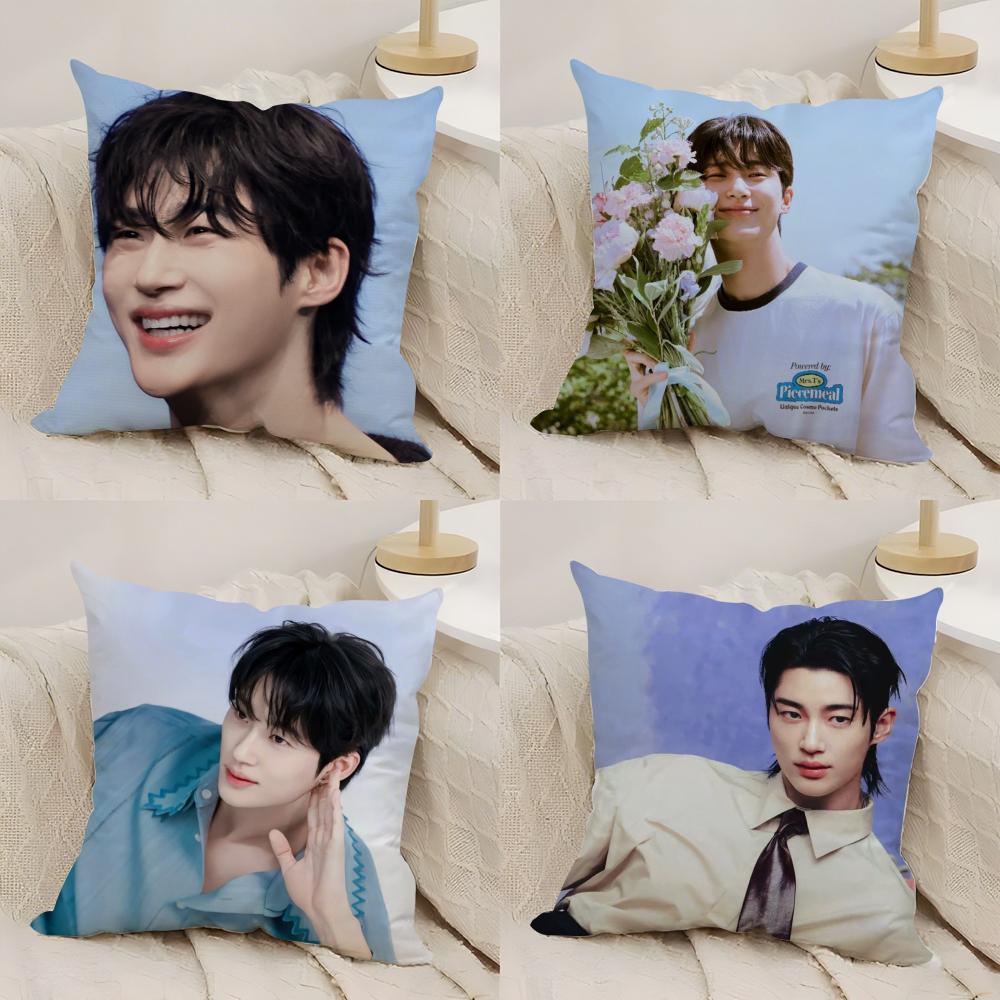 BByeon Wooseok Korea Cushion Cover Silky Short Plush DoubleSided Printed Pillow Case for Sofa All Seasons Home Decor Gift