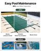 Rectangular Safety Mesh Swimming Pool Cover 14X26 FT Green Winter Outdoor