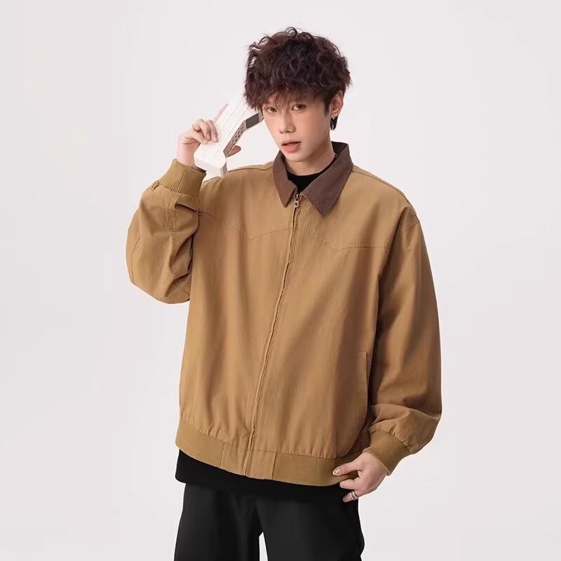 QOTRIOCK Men's Japanese Retro Embroidered Lapel Jacket