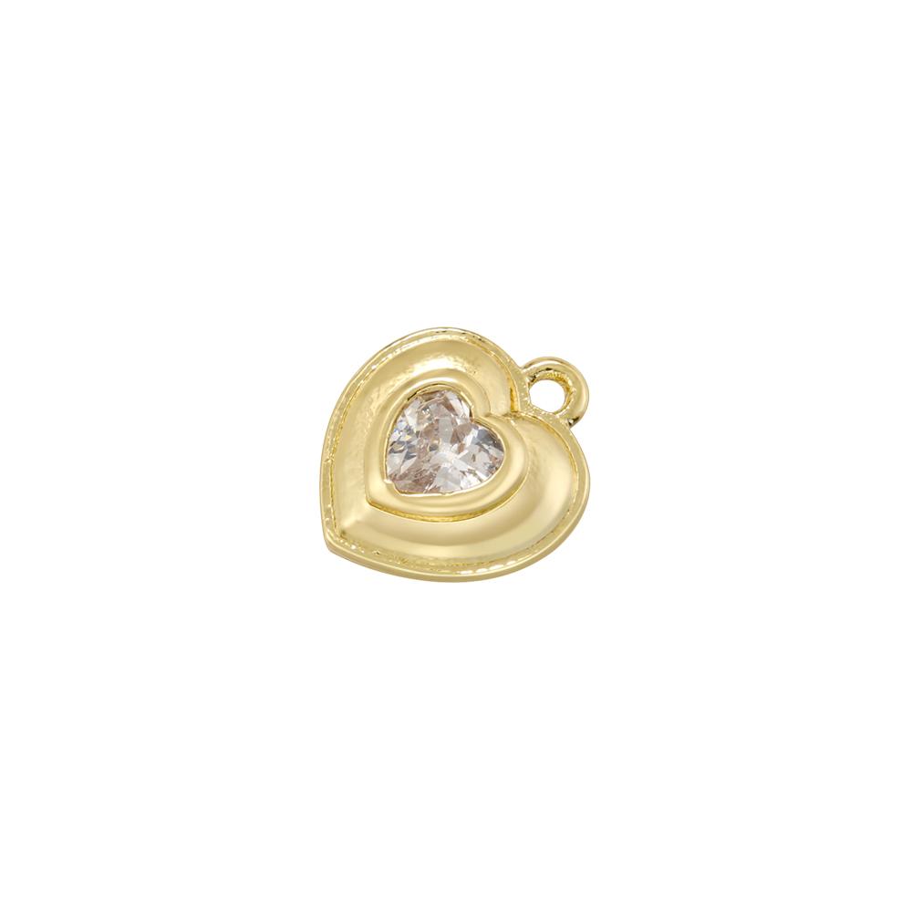 ZHUKOU For DIY Bracelet Necklace Brass Golden-plated Metal With CZ Zirconia Pendant Jewellery Handmade Accessories:VD1672-81