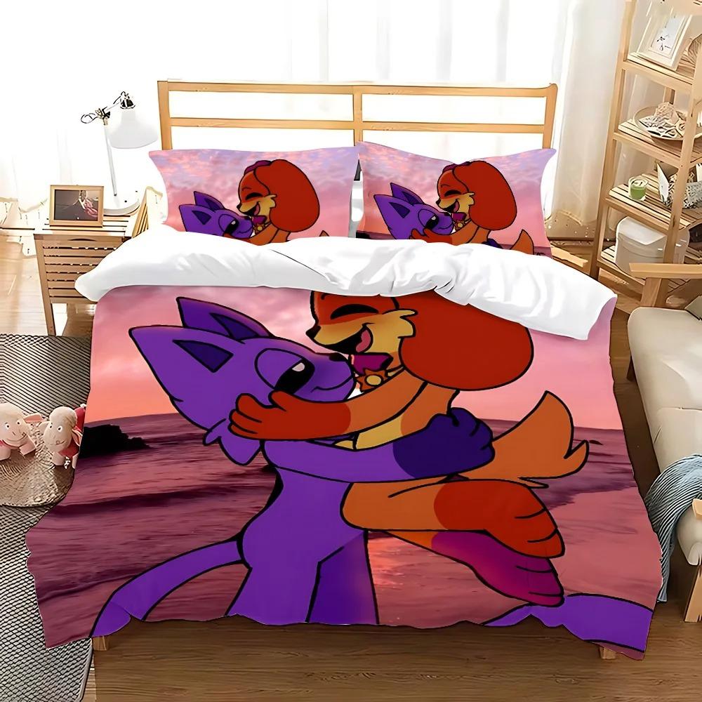 Housse de couette et taie d'oreiller Jeu C-CatNap D-DogDay, ensemble de literie double doux, décoration de chambre à coucher, cadeau pour garçons et filles 100x135cm