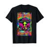 Psychedelic Stay Trippy Little Hippie Alien Mushroom Rave T Shirt Vintage Washed Homme Streetwear Comfortable Fashion Versatile