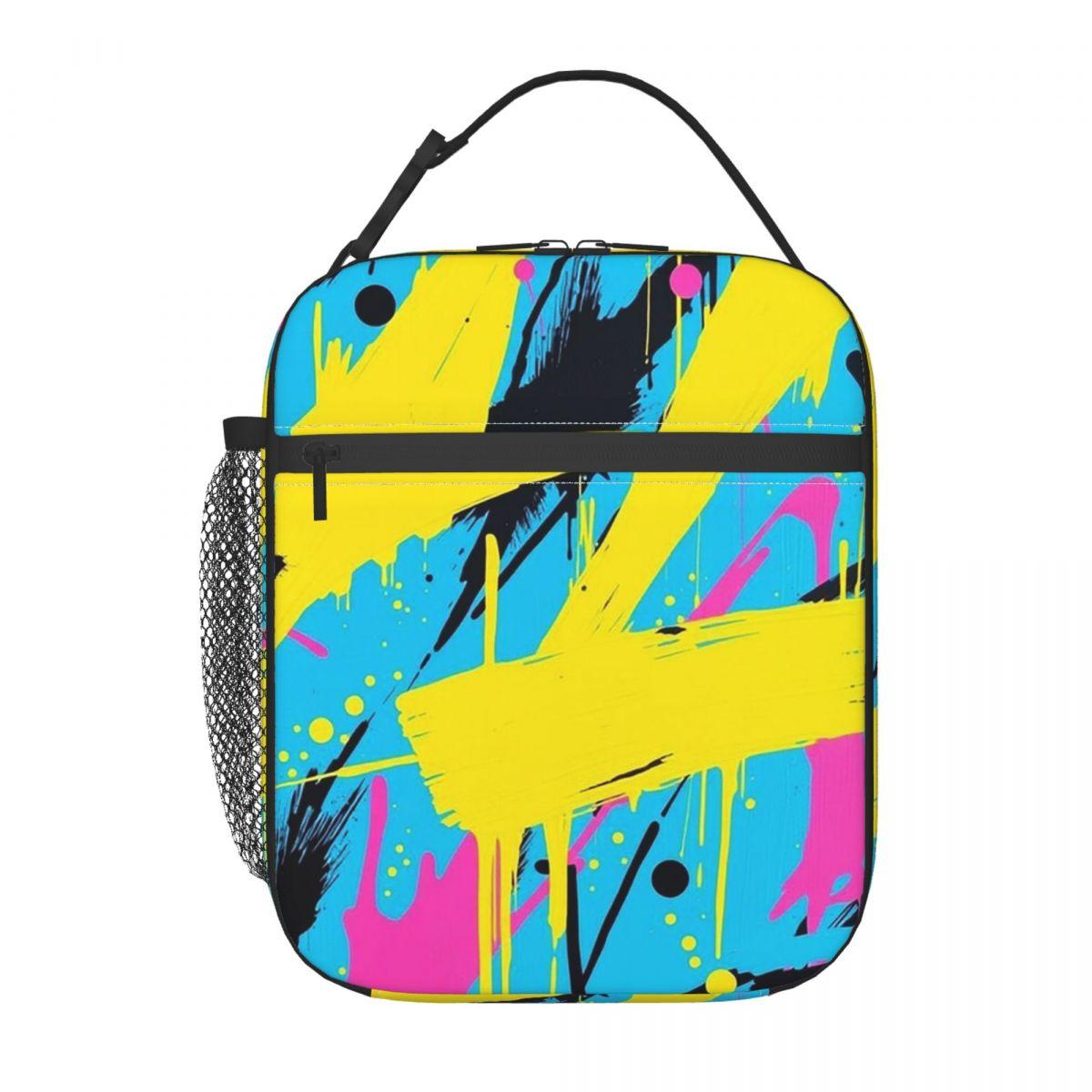 

Colorful Graffiti Splashing Insulated Lunch Bag for Kids School Cooler Thermal Food Box Tote Portable Lunch Boxes Container One Size